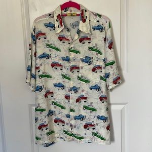 Vintage Paradise Gold Vintage Car Hawaiian Shirt Large